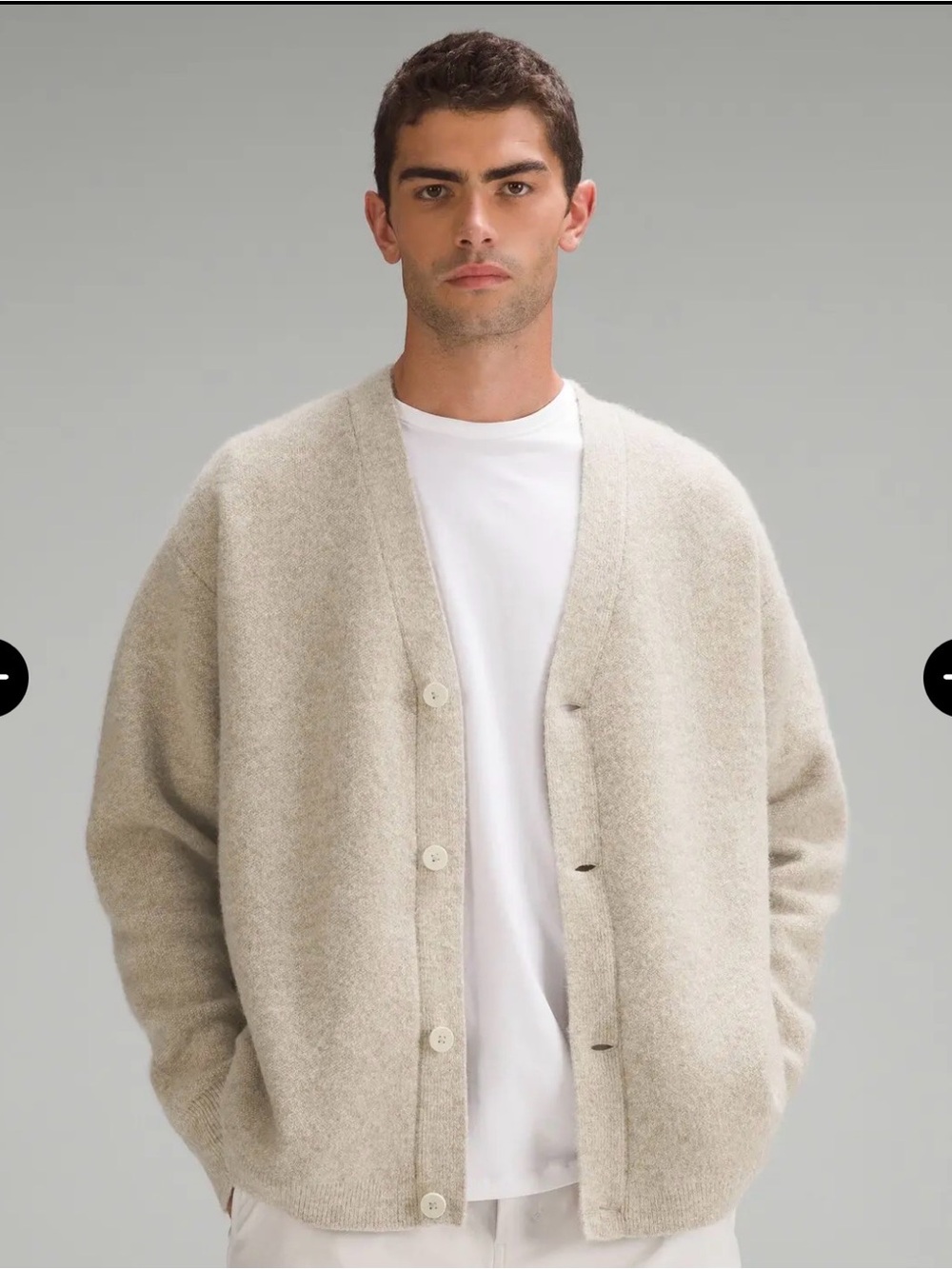 Men's Lululemon Alpaca Wool Blend Oatmeal Cardigan Sweater